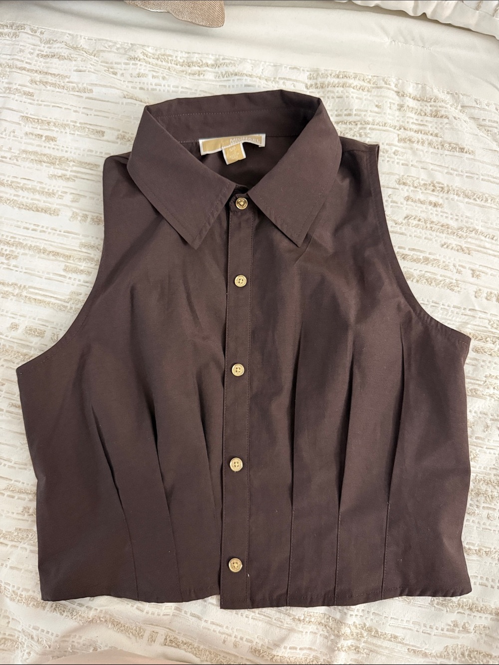 Michael Kors Sleeveless Vest - Dark Brown